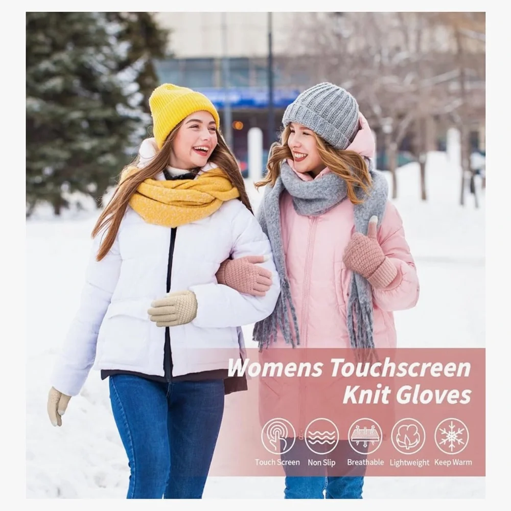 🆕 set of 4 Winter Gloves for Women Touchscreen Knit Glove